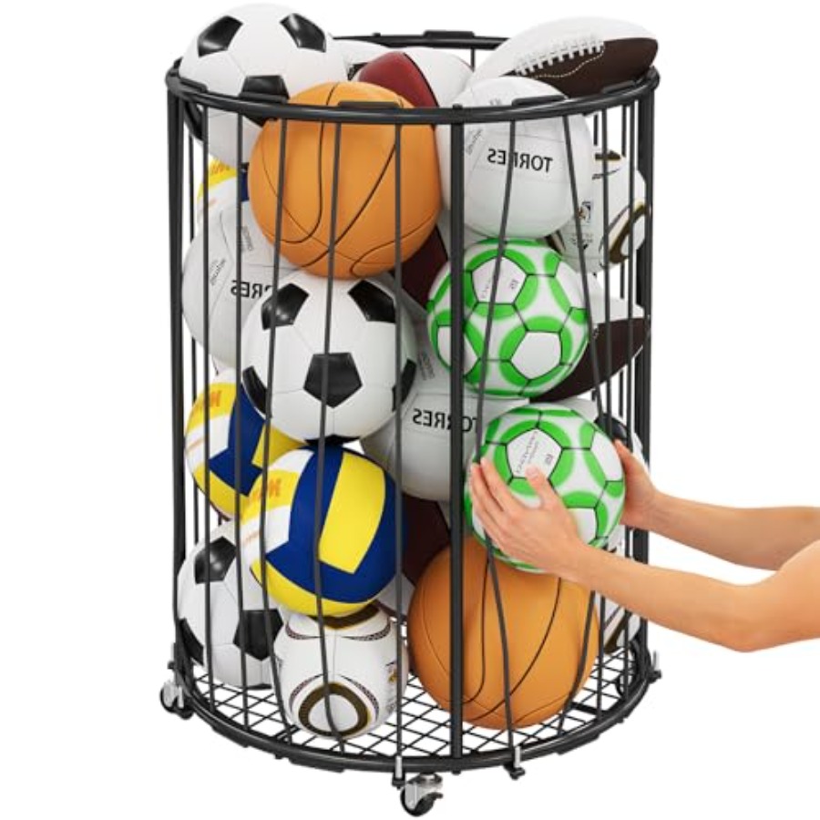 Sports Equipment Garage Organizer - Garage Ball Storage: Round Sports Equipment