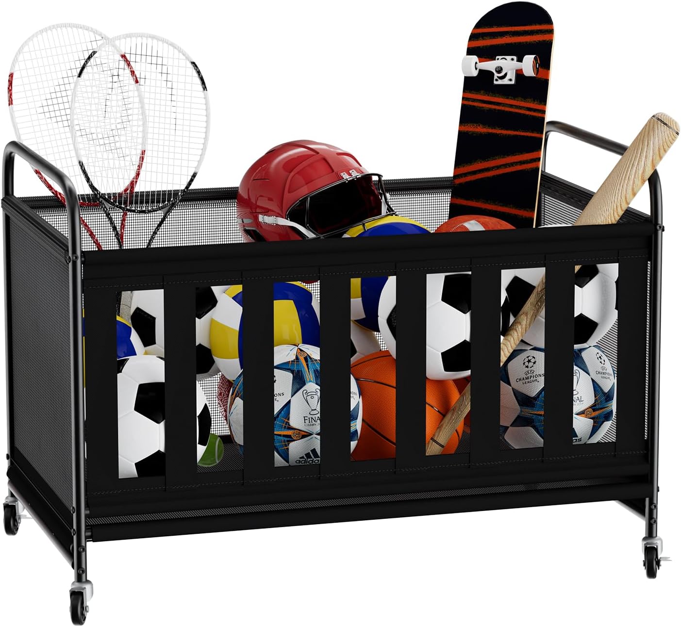 Sports Equipment For Volleyball - Large Wheeled Ball Storage Bin for
