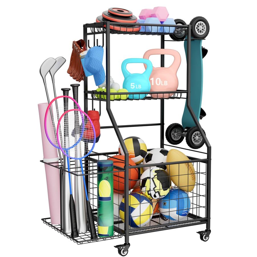 Sports Equipment Garage Organizer - Sports Equipment Organizer, Garage Ball Storage