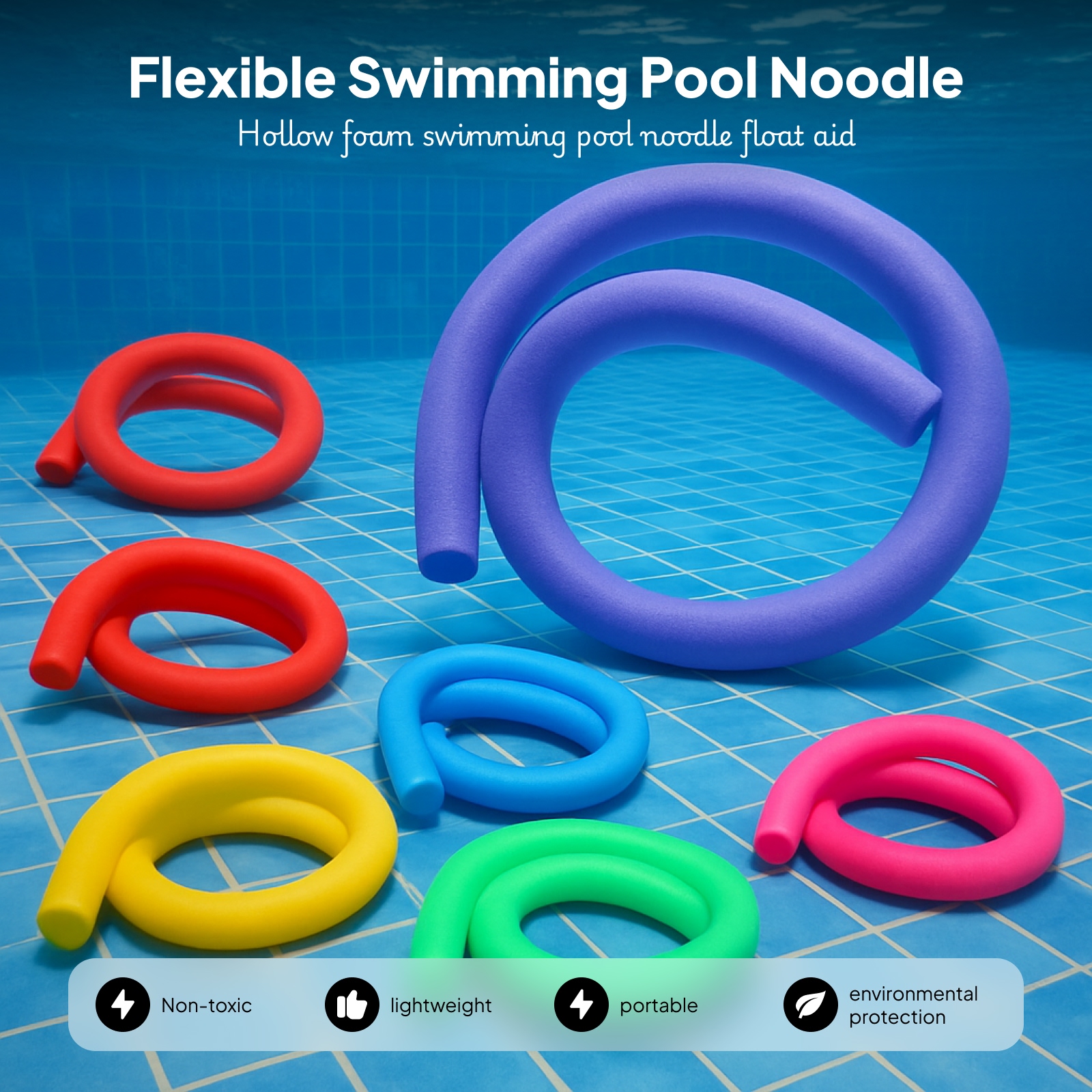 Foam Pool Noodle - Swimming Pool Noodles Floating Flexible Howllow