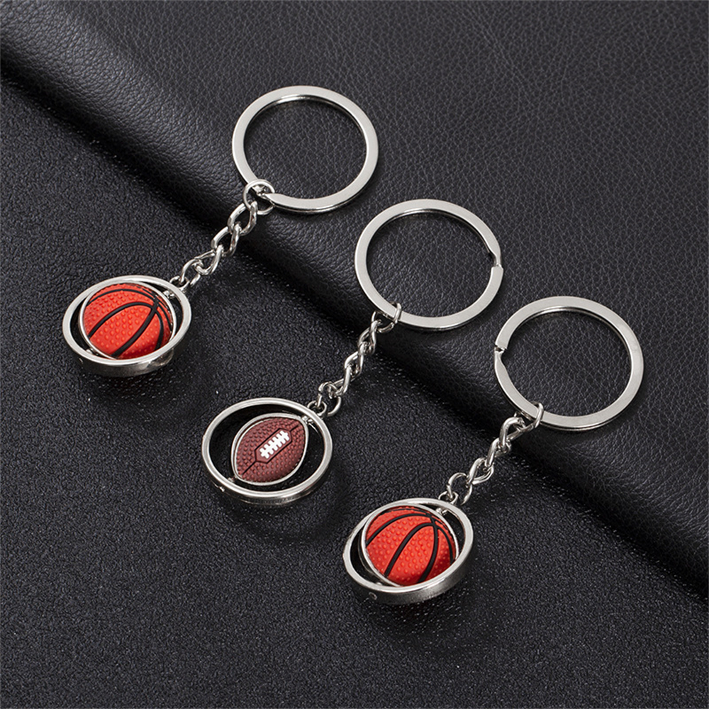 Rugby Training Ball - Rotating Mini Ball Keychain Basketball Football