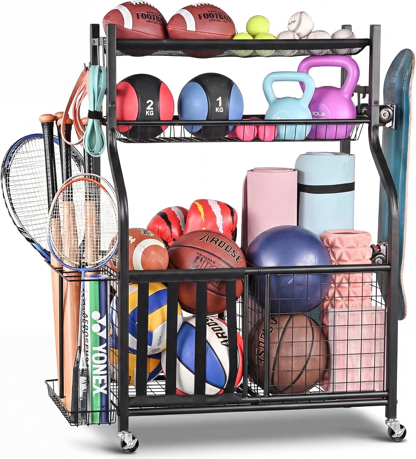 Sports Equipment Garage Organizer - Sports Equipment Storage Rack for Garage,