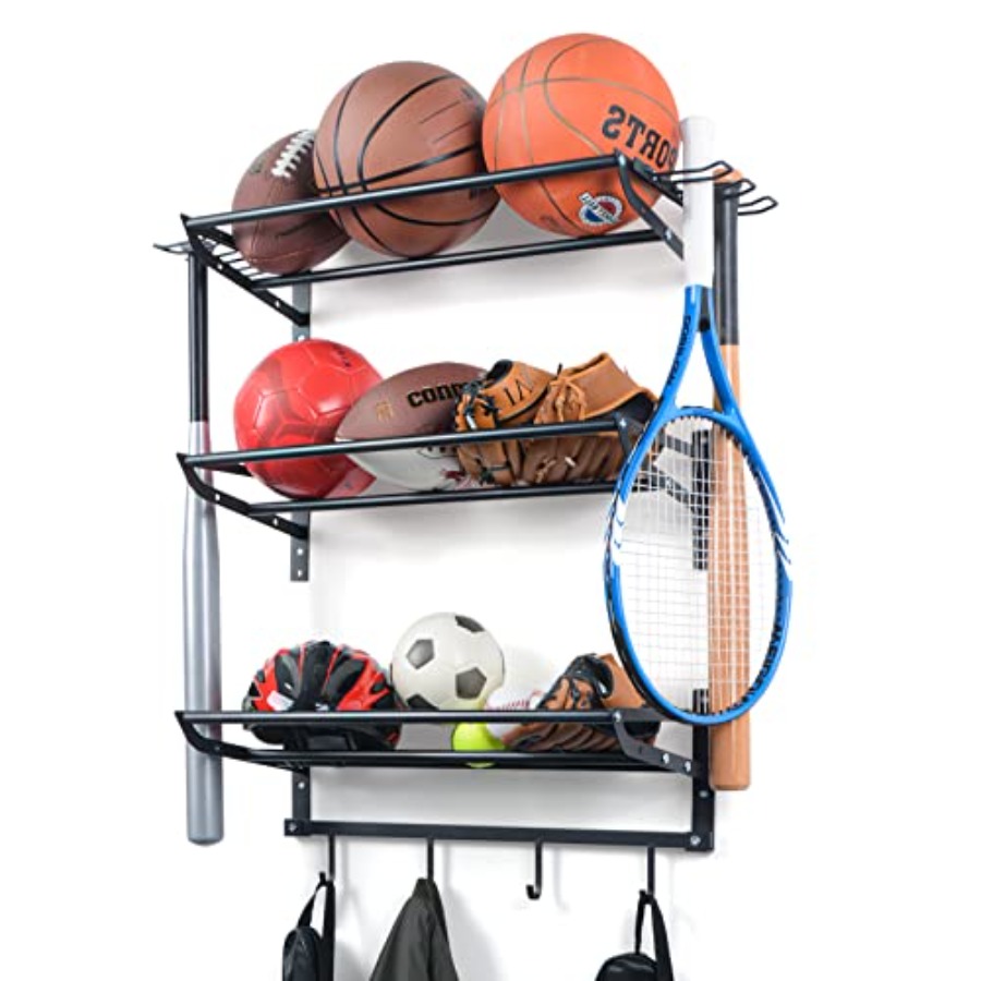Sports Equipment Garage Organizer - Garage Sports Equipment Storage Rack with