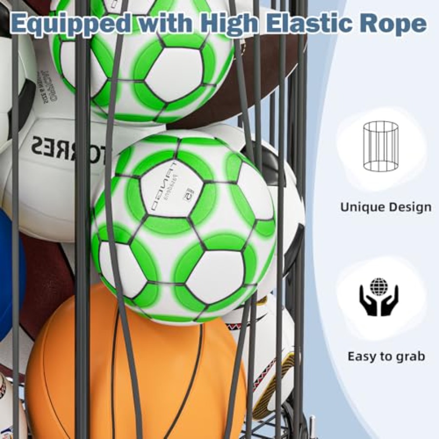Garage Ball Storage: Round Spo - مراجعة Sports Equipment Garage Organizer وسعره