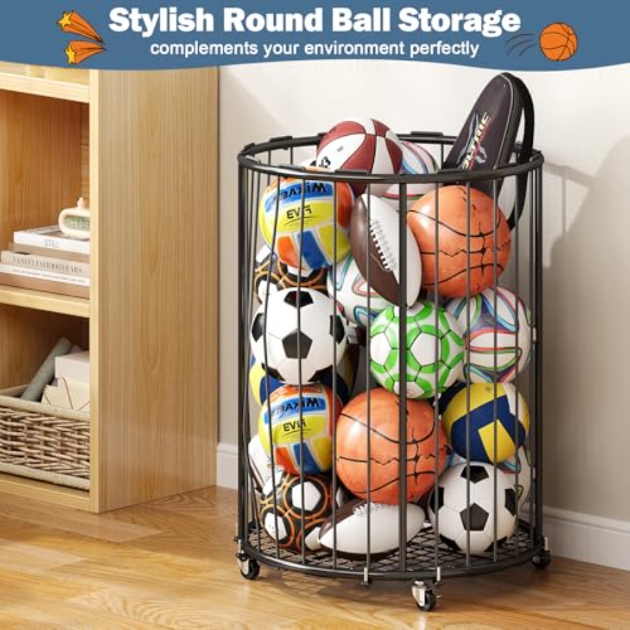 Garage Ball Storage: Round Spo - مراجعة Sports Equipment Garage Organizer وسعره