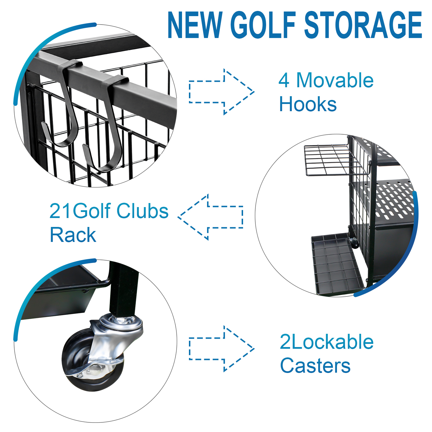Golf Bag Storage Garage Organi - مراجعة Sports Equipment Garage Organizer وسعره