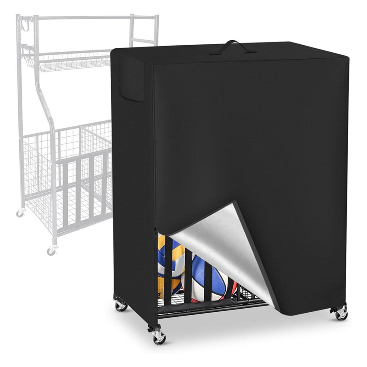 Basketball Rack Cover Garage S - مراجعة Sports Equipment Garage Organizer وسعره