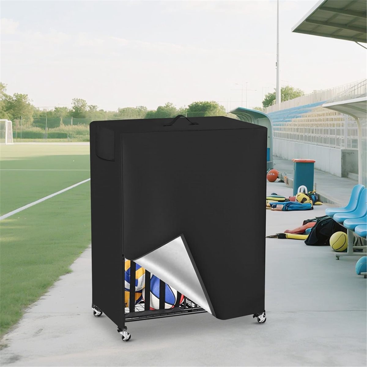 Basketball Rack Cover Garage S - مراجعة Sports Equipment Garage Organizer وسعره
