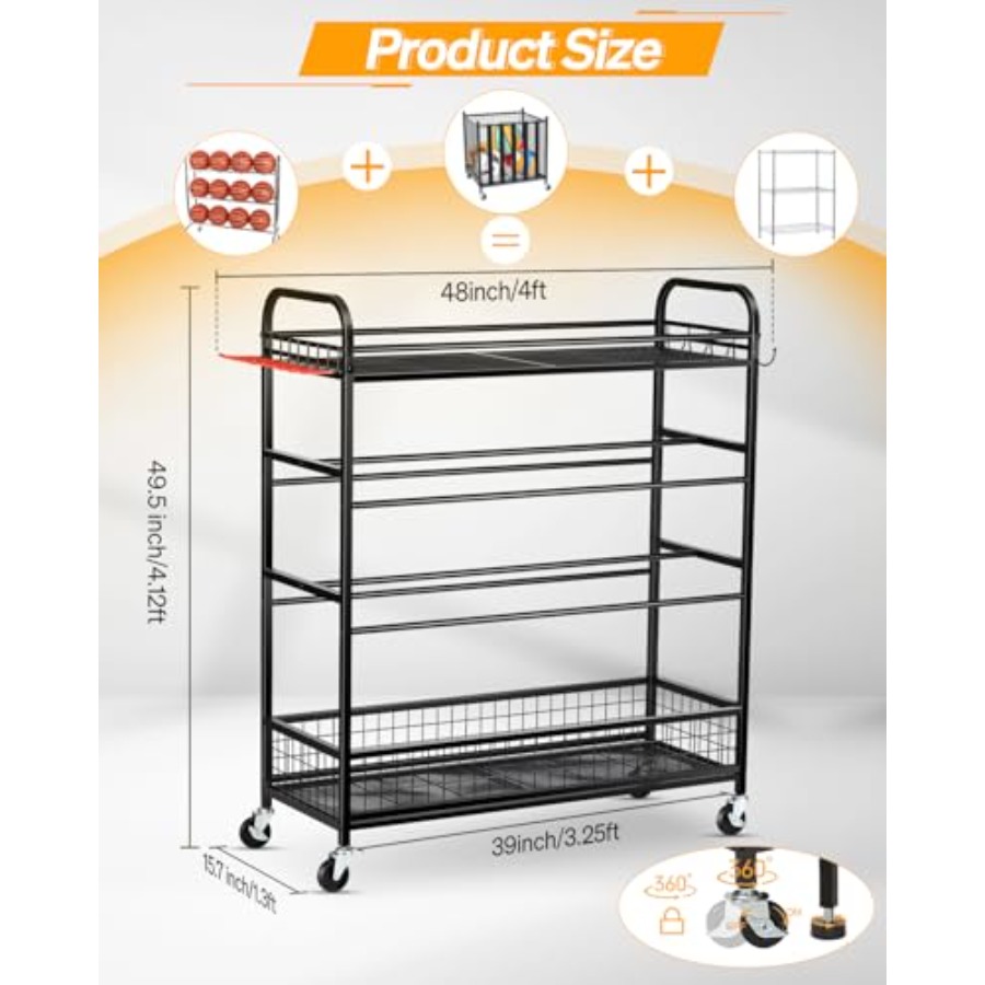 Garage Sports Equipment Organi - مراجعة Sports Equipment Garage Organizer وسعره
