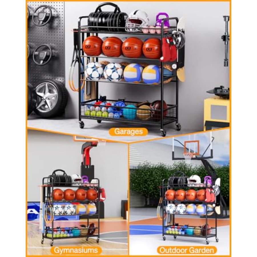 Garage Sports Equipment Organi - مراجعة Sports Equipment Garage Organizer وسعره