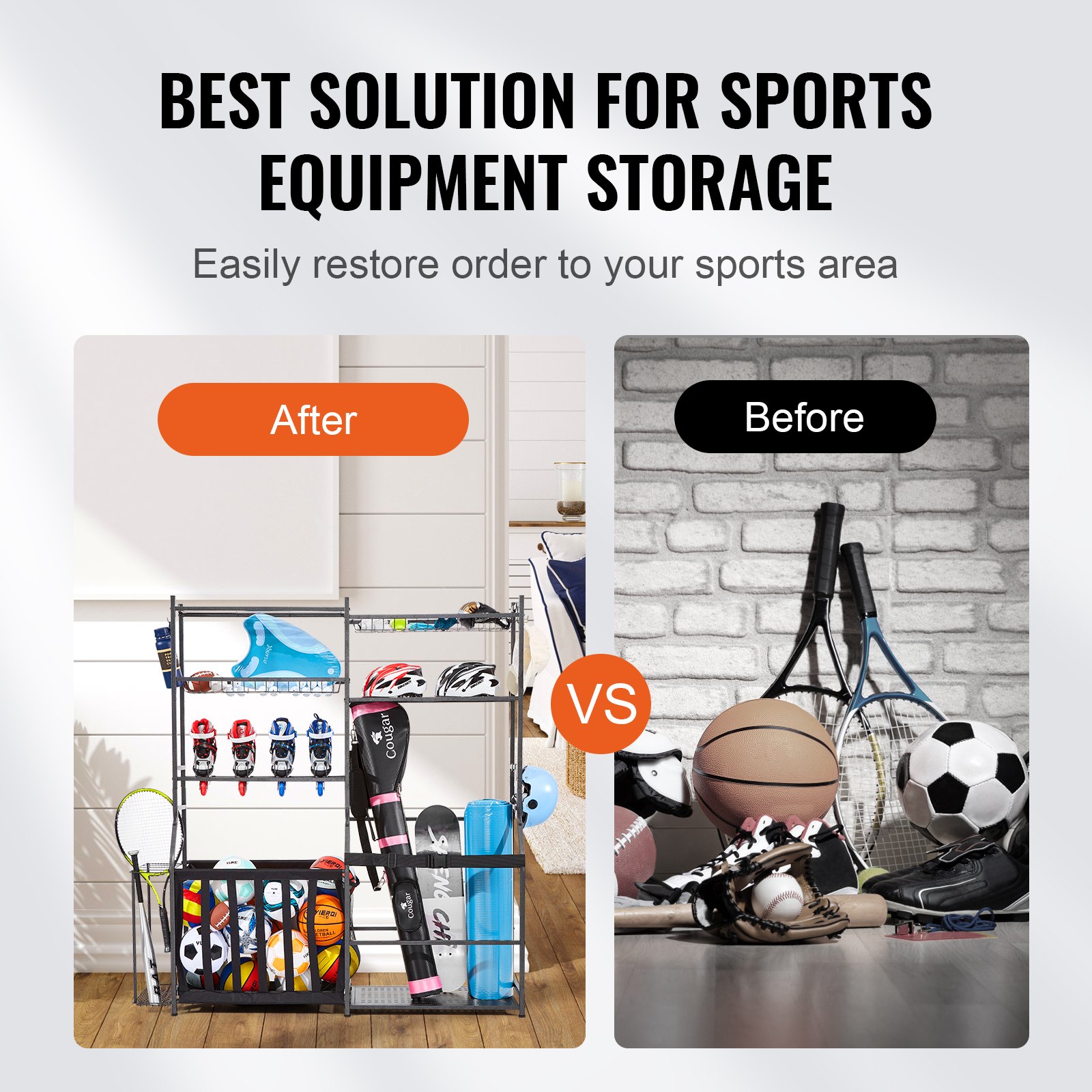 Golf Storage Garage Organizer, - مراجعة Sports Equipment Garage Organizer وسعره