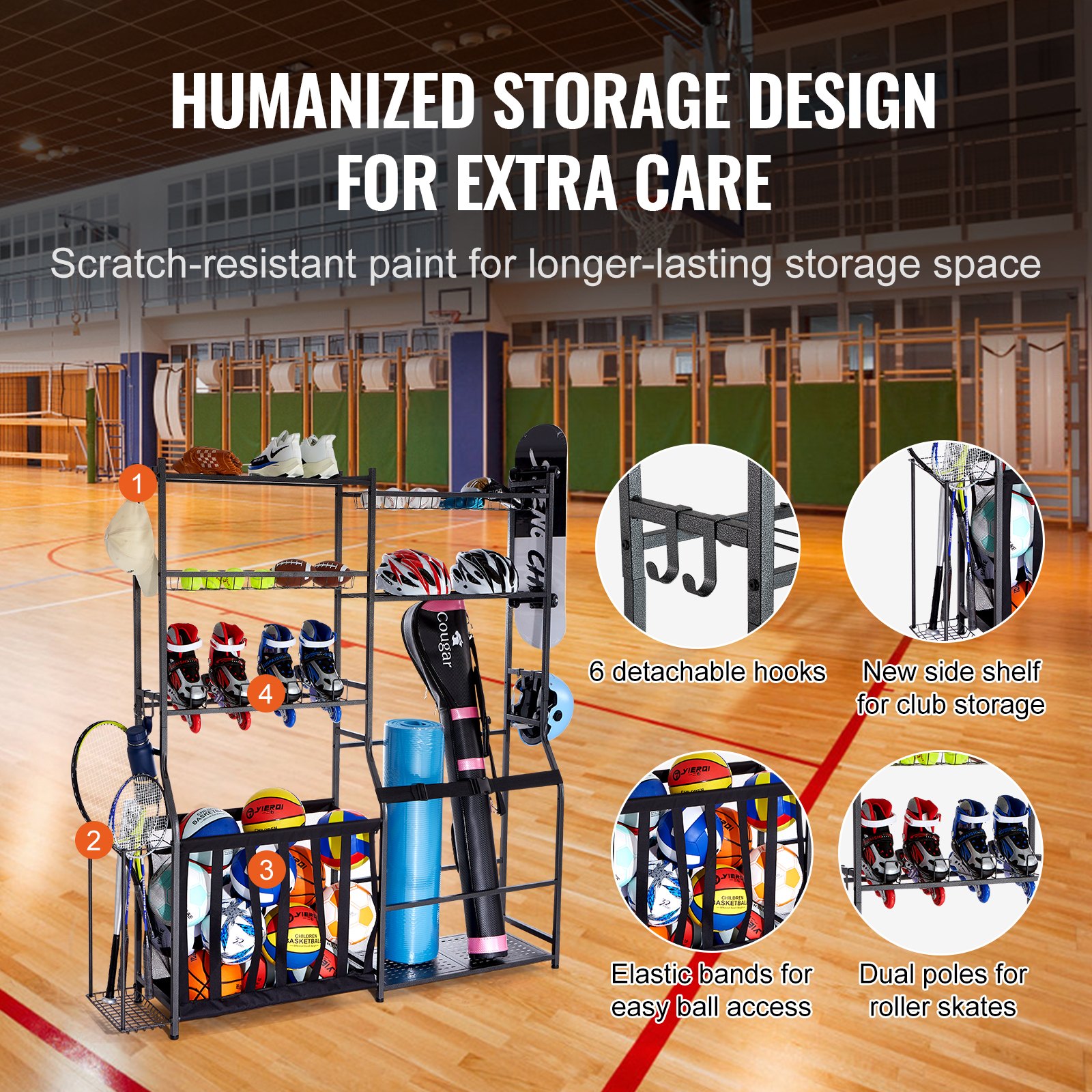 Golf Storage Garage Organizer, - مراجعة Sports Equipment Garage Organizer وسعره