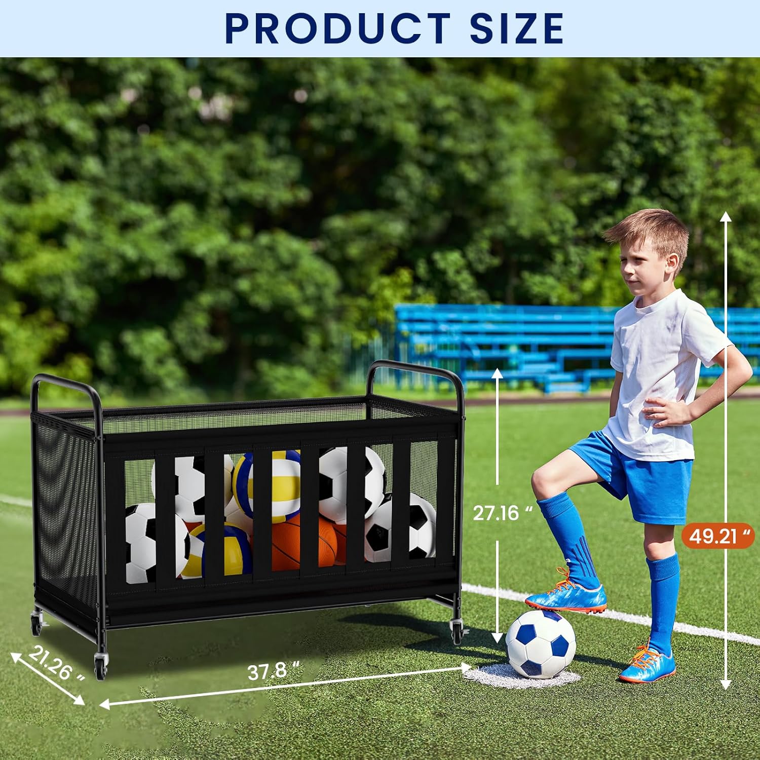 Large Wheeled Ball Storage Bin - مراجعة Sports Equipment For Volleyball وسعره