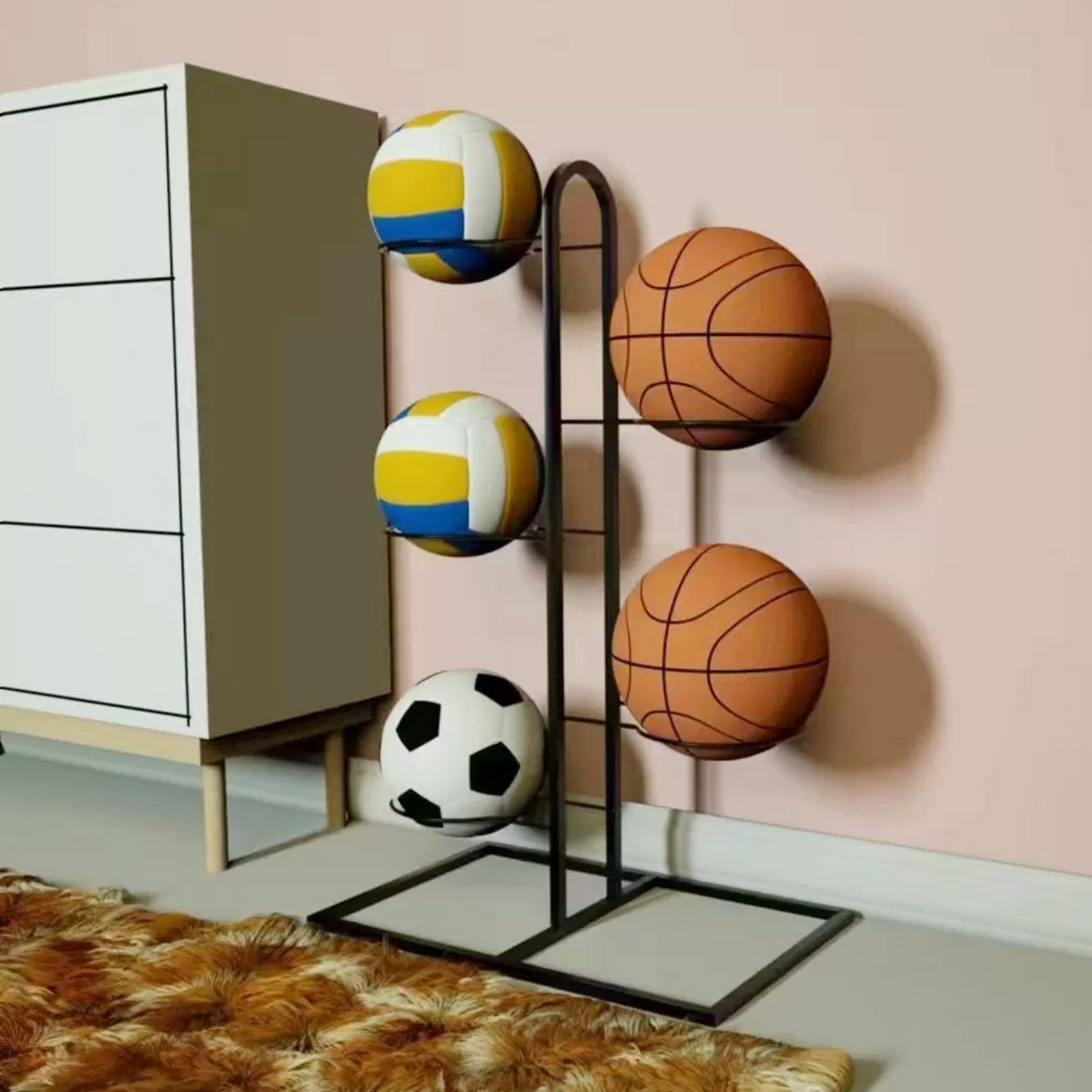 Foldable Basketball Rack Multi - مراجعة Sports Equipment Garage Organizer وسعره