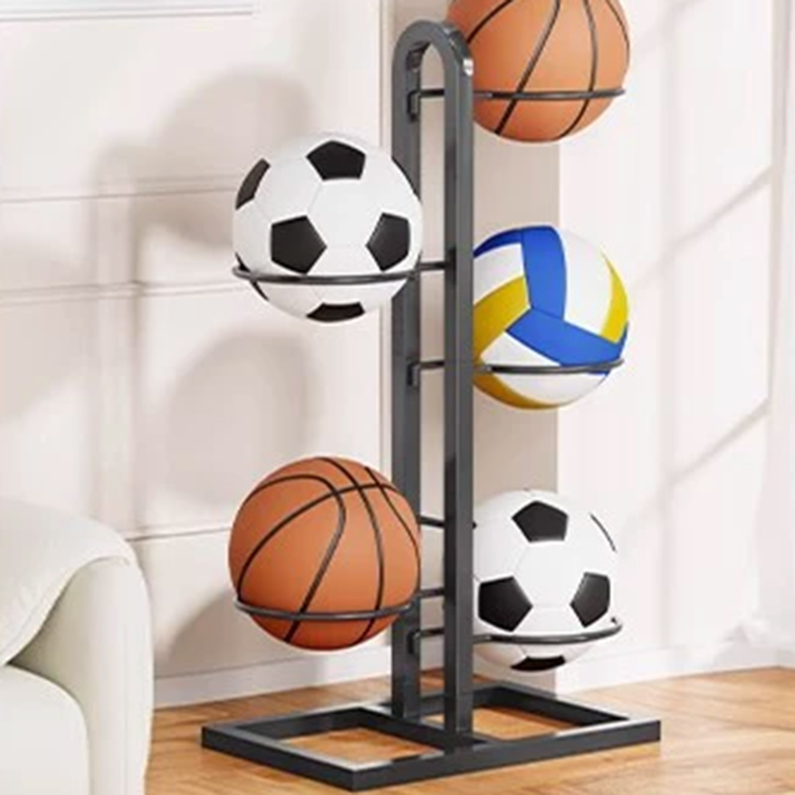 Foldable Basketball Rack Multi - مراجعة Sports Equipment Garage Organizer وسعره