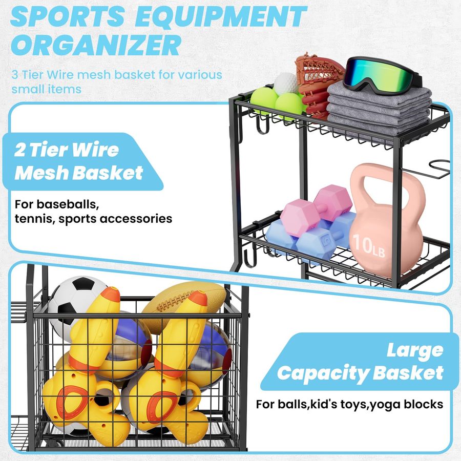 Sports Equipment Organizer, Ga - مراجعة Sports Equipment Garage Organizer وسعره