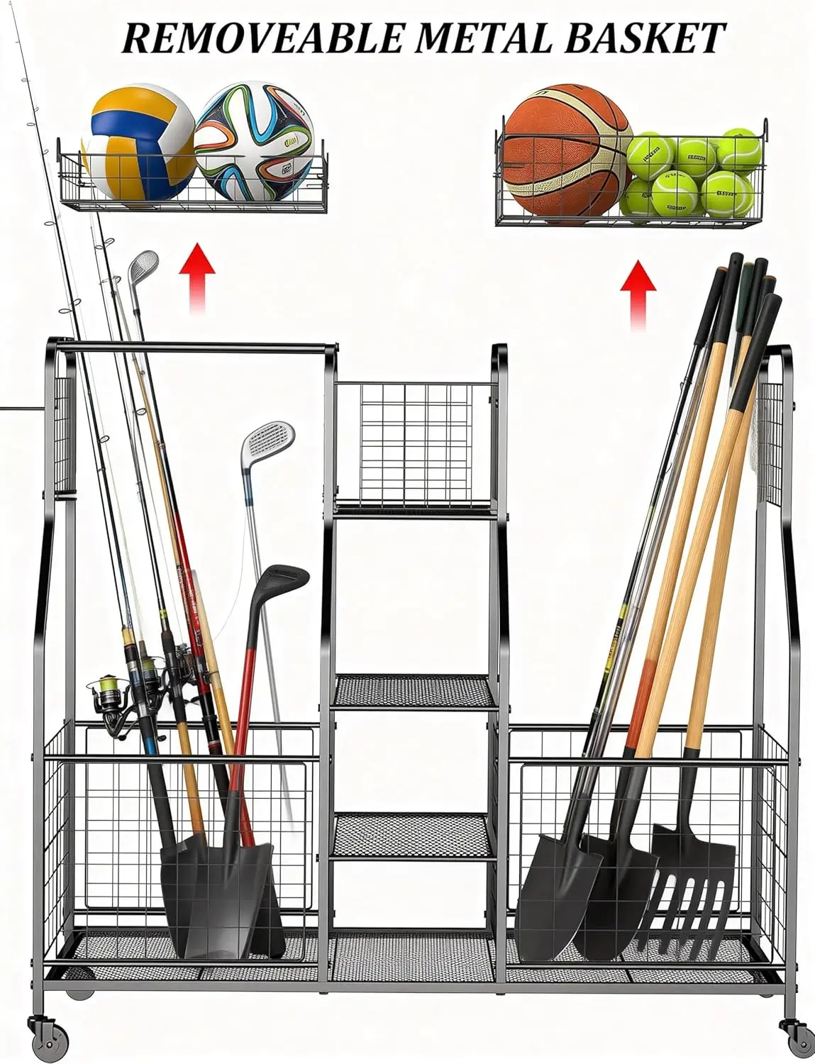 Garage Sports Equipment Organi - مراجعة Sports Equipment Garage Organizer وسعره