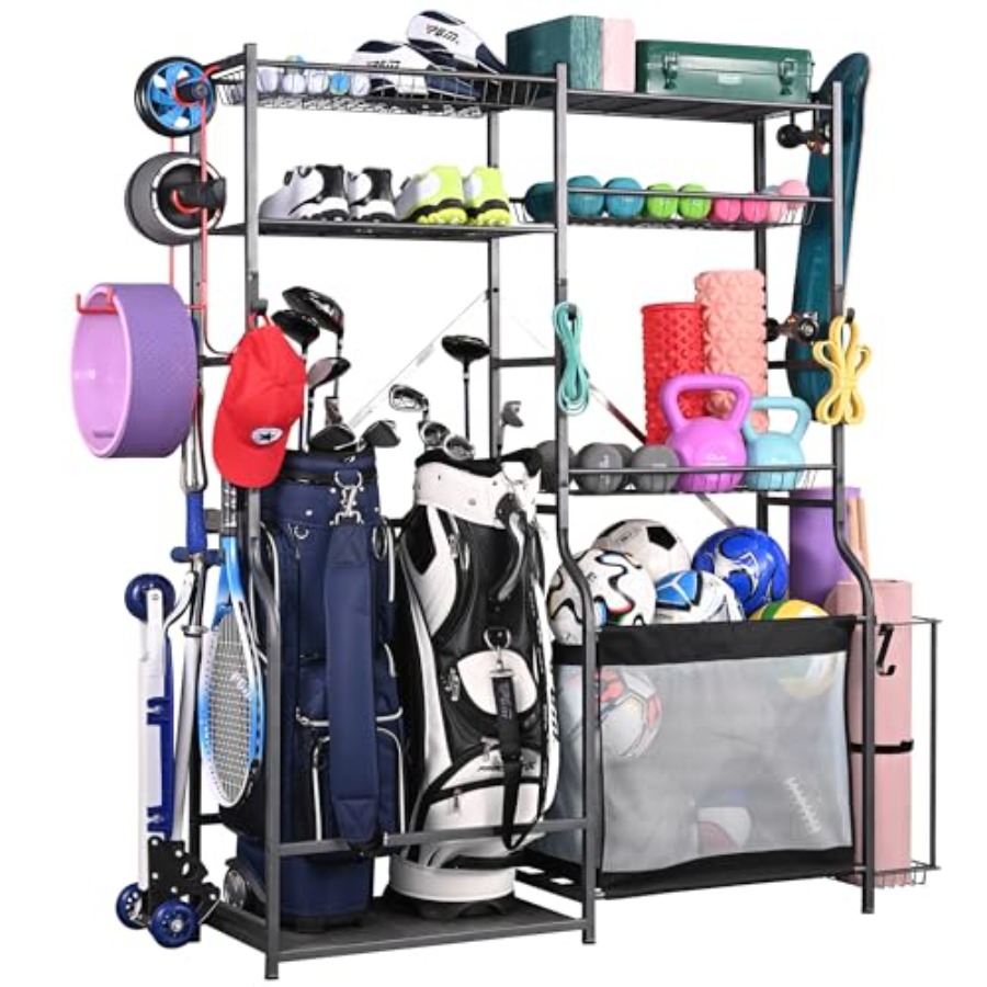 Extra Large Golf Storage Ball  - مراجعة Sports Equipment Garage Organizer وسعره