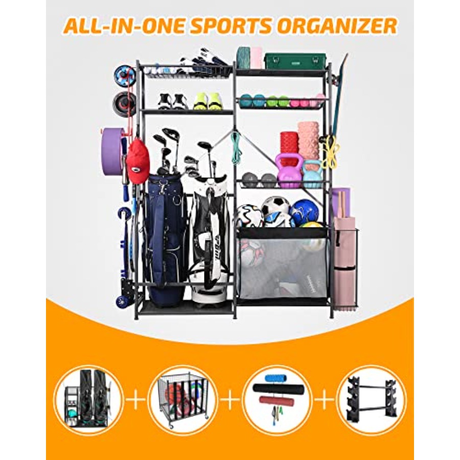 Extra Large Golf Storage Ball  - مراجعة Sports Equipment Garage Organizer وسعره