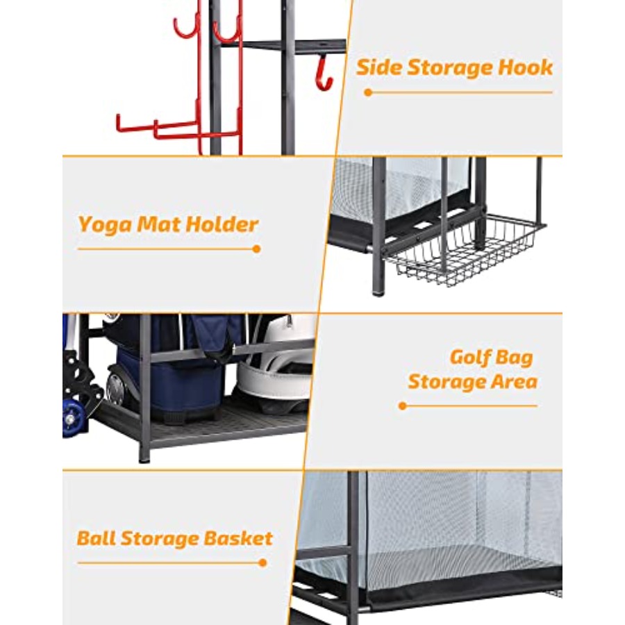 Extra Large Golf Storage Ball  - مراجعة Sports Equipment Garage Organizer وسعره