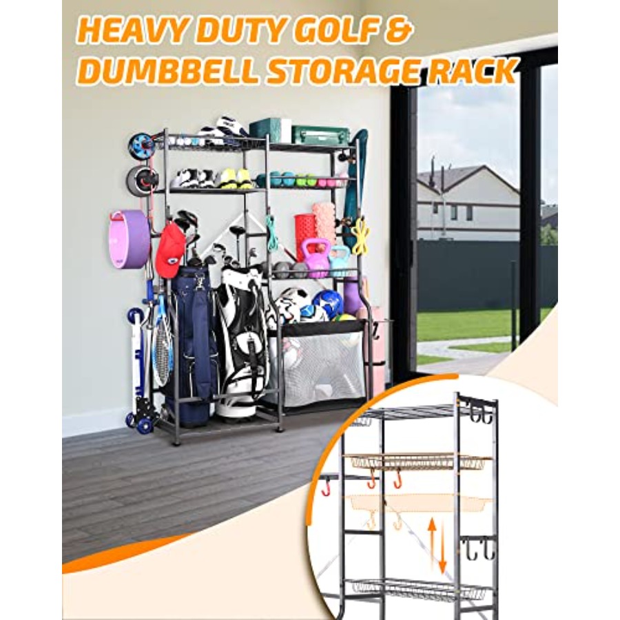 Extra Large Golf Storage Ball  - مراجعة Sports Equipment Garage Organizer وسعره