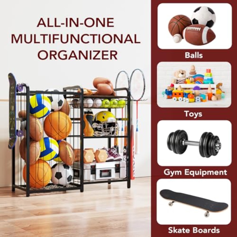 Garage Sports Equipment Organi - مراجعة Sports Equipment Garage Organizer وسعره