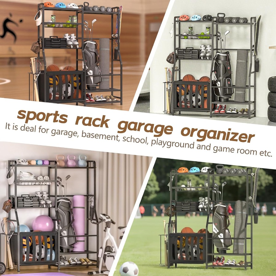 Garage Sports Equipment Organi - مراجعة Sports Equipment Garage Organizer وسعره