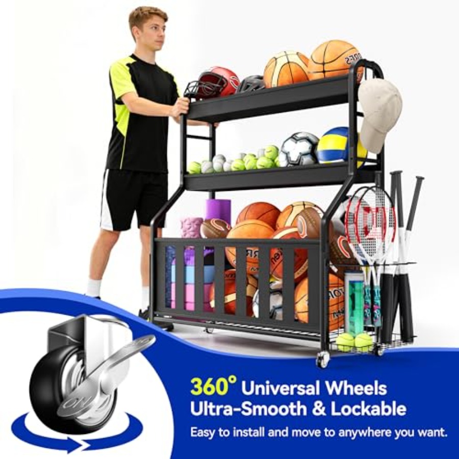 Sports Equipment Organizer Rol - مراجعة Sports Equipment Garage Organizer وسعره