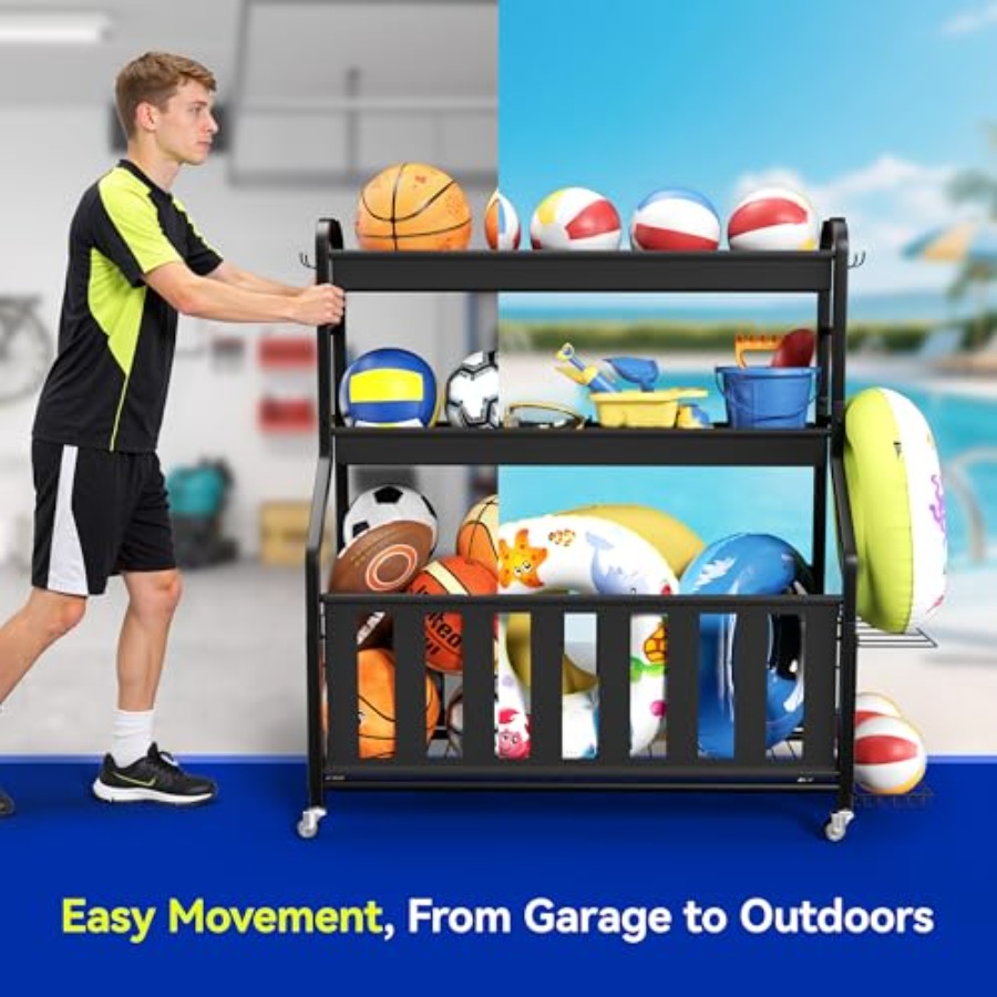 Sports Equipment Organizer Rol - مراجعة Sports Equipment Garage Organizer وسعره