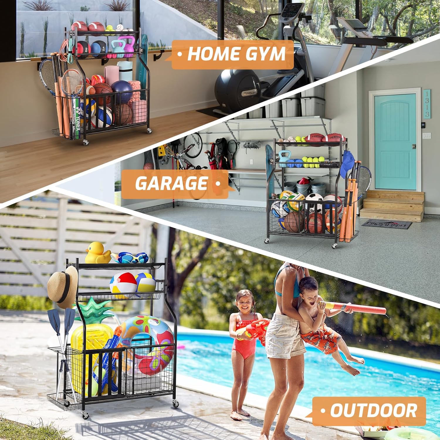 Sports Equipment Storage Rack  - مراجعة Sports Equipment Garage Organizer وسعره
