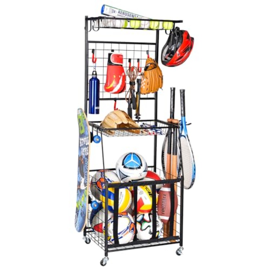 Sports Equipment Storage Rack  - مراجعة Sports Equipment Garage Organizer وسعره