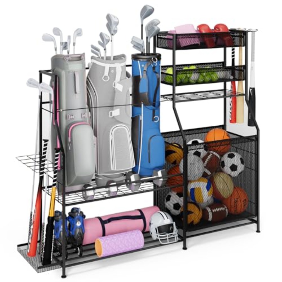 Garage Sports Equipment Organi - مراجعة Sports Equipment Garage Organizer وسعره