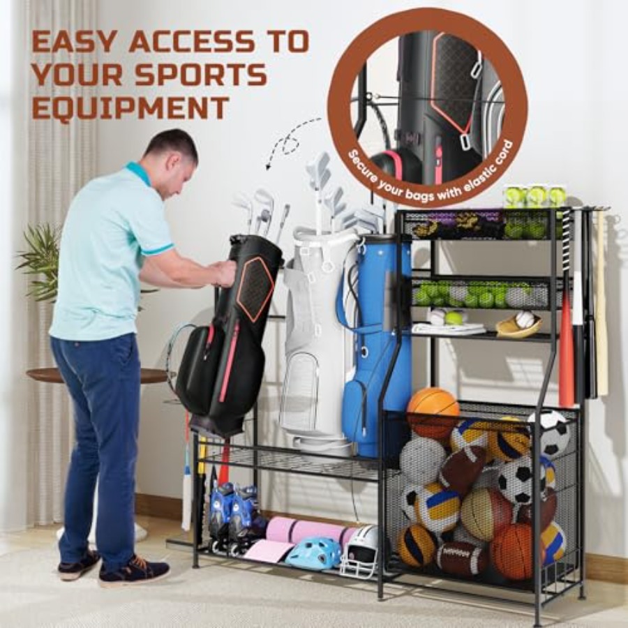 Garage Sports Equipment Organi - مراجعة Sports Equipment Garage Organizer وسعره
