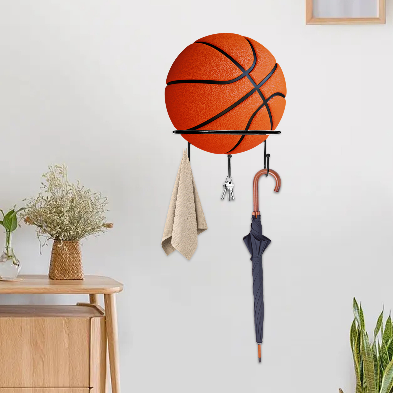 2pcs Wall-Mounted Ball Rack Me - مراجعة Rugby Training Ball وسعره