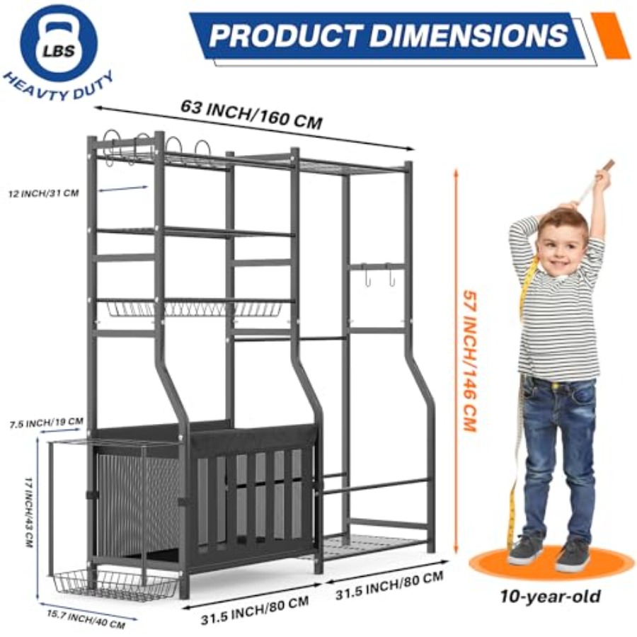Heavy Duty Garage Sports Equip - مراجعة Sports Equipment Garage Organizer وسعره